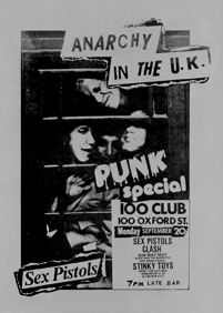 Plakat für das Punk-Rock Festival im '100 Club' von Jamie Reid